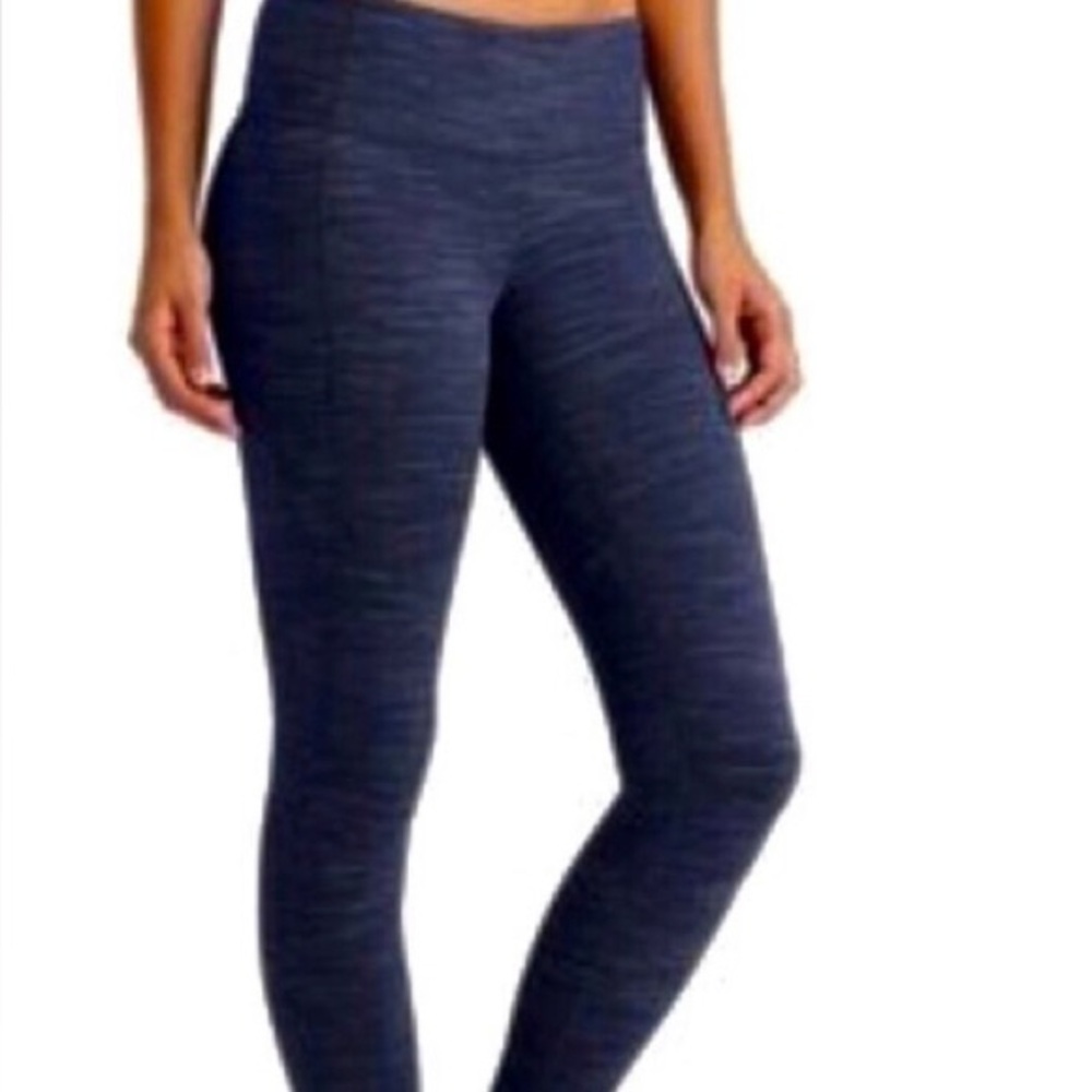 Athleta Chaturanga Blue Spacedye Legging Tights High Rise SZ S